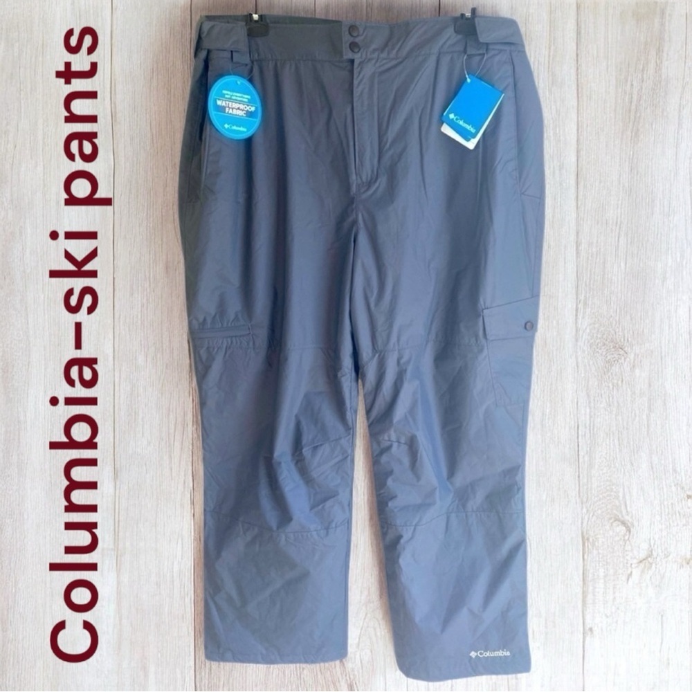 Columbia-NWT ski pants men’s XXL Snow Gun waterproof.Gray,6 pockets,velcro waist